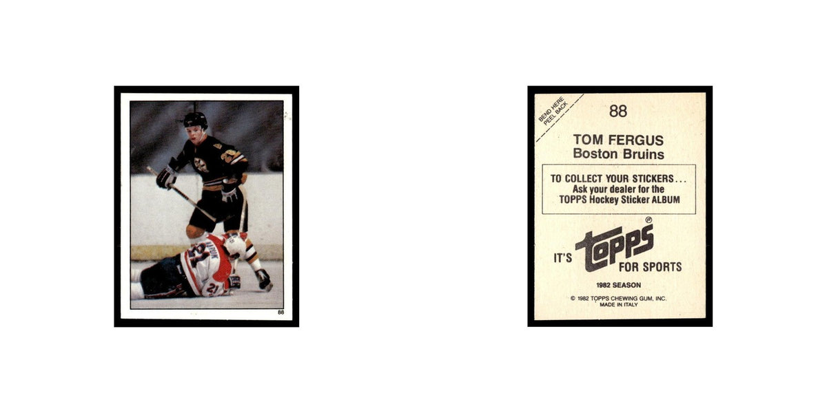 Tom Fergus 1982 Topps Stickers #88 Boston Bruins Hockey Card EX