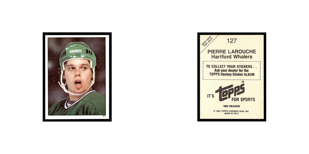 Pierre Larouche 1982 Topps Stickers #127 Hartford Whalers Hockey Card EX