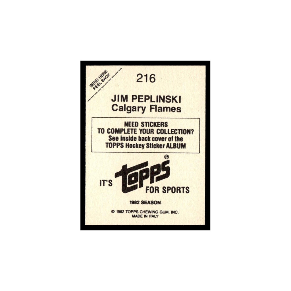 Jim Peplinski 1982 Topps Stickers #216 Calgary Flames Hockey Card EX