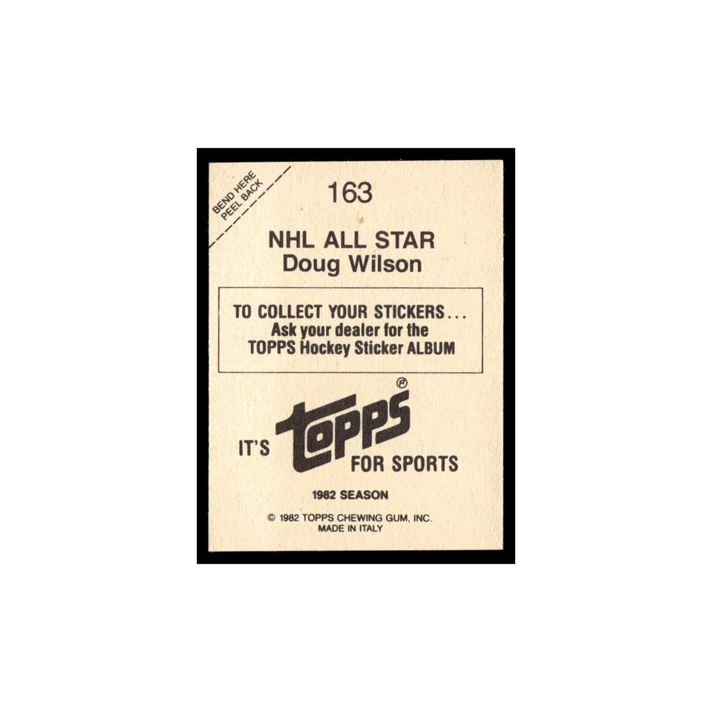 Doug Wilson 1982 Topps Stickers #163 Chicago Blackhawks Hockey Card EX