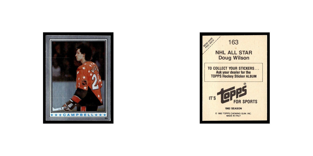 Doug Wilson 1982 Topps Stickers #163 Chicago Blackhawks Hockey Card EX