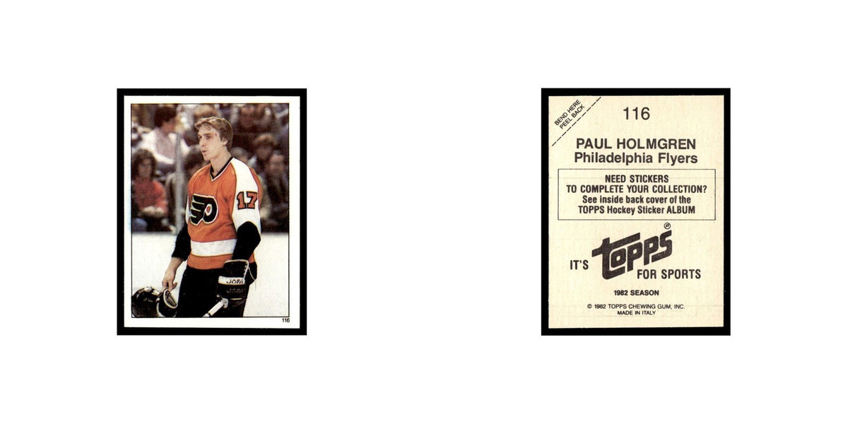 Paul Holmgren 1982 Topps Stickers #116 Philadelphia Flyers Hockey Card EX