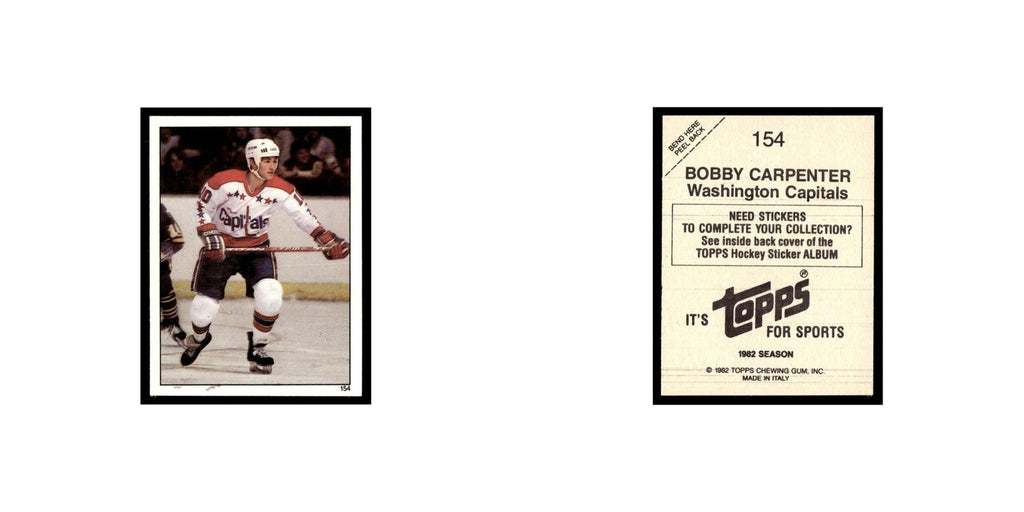 Bob Carpenter 1982 Topps Stickers #154 Washington Capitals Hockey Card EX