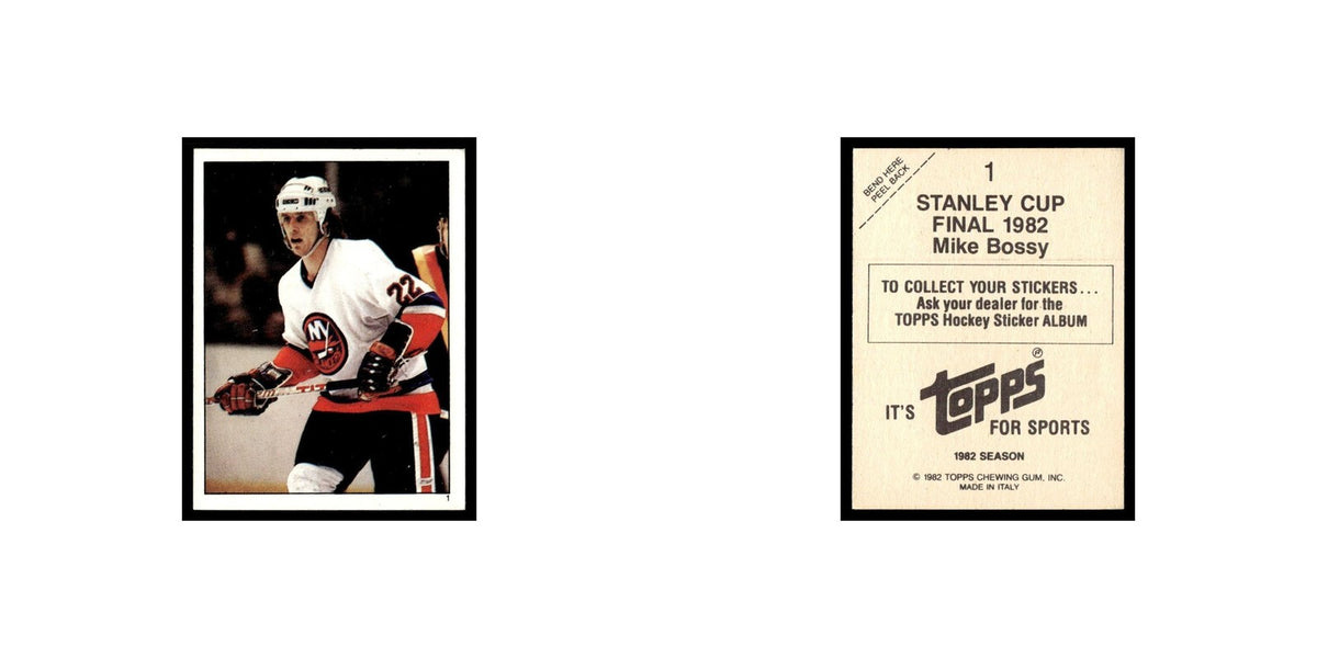 Mike Bossy 1982 Topps Stickers #1 New York Islanders Hockey Card EX