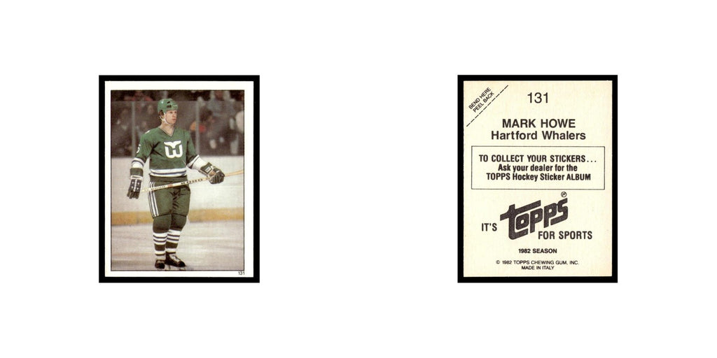 Mark Howe 1982 Topps Stickers #131 Hartford Whalers Hockey Card EX