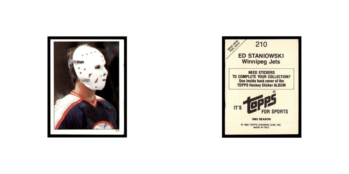 Ed Staniowski 1982 Topps Stickers #210 Winnipeg Jets Hockey Card EX