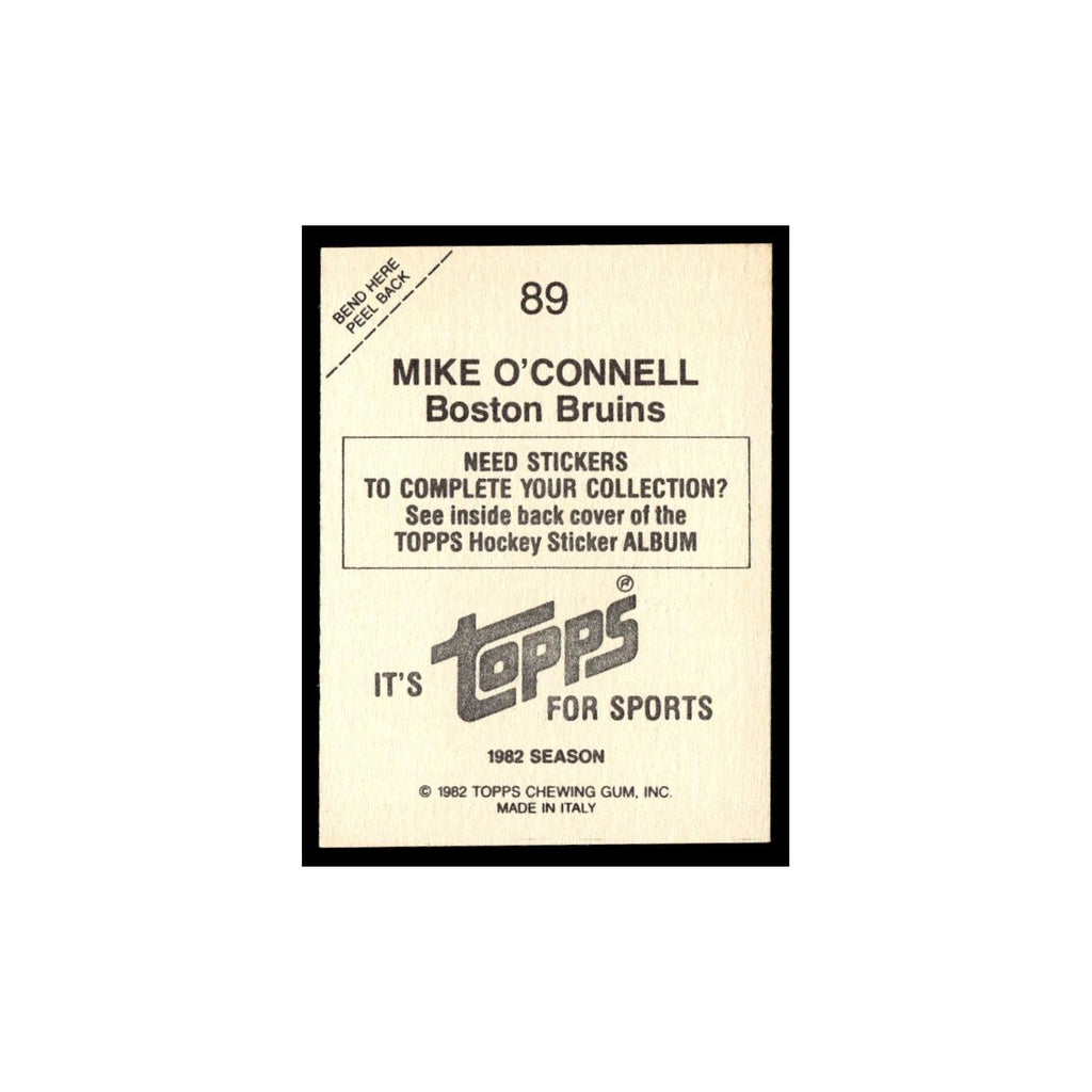 Mike O'Connell 1982 Topps Stickers #89 Boston Bruins Hockey Card EX