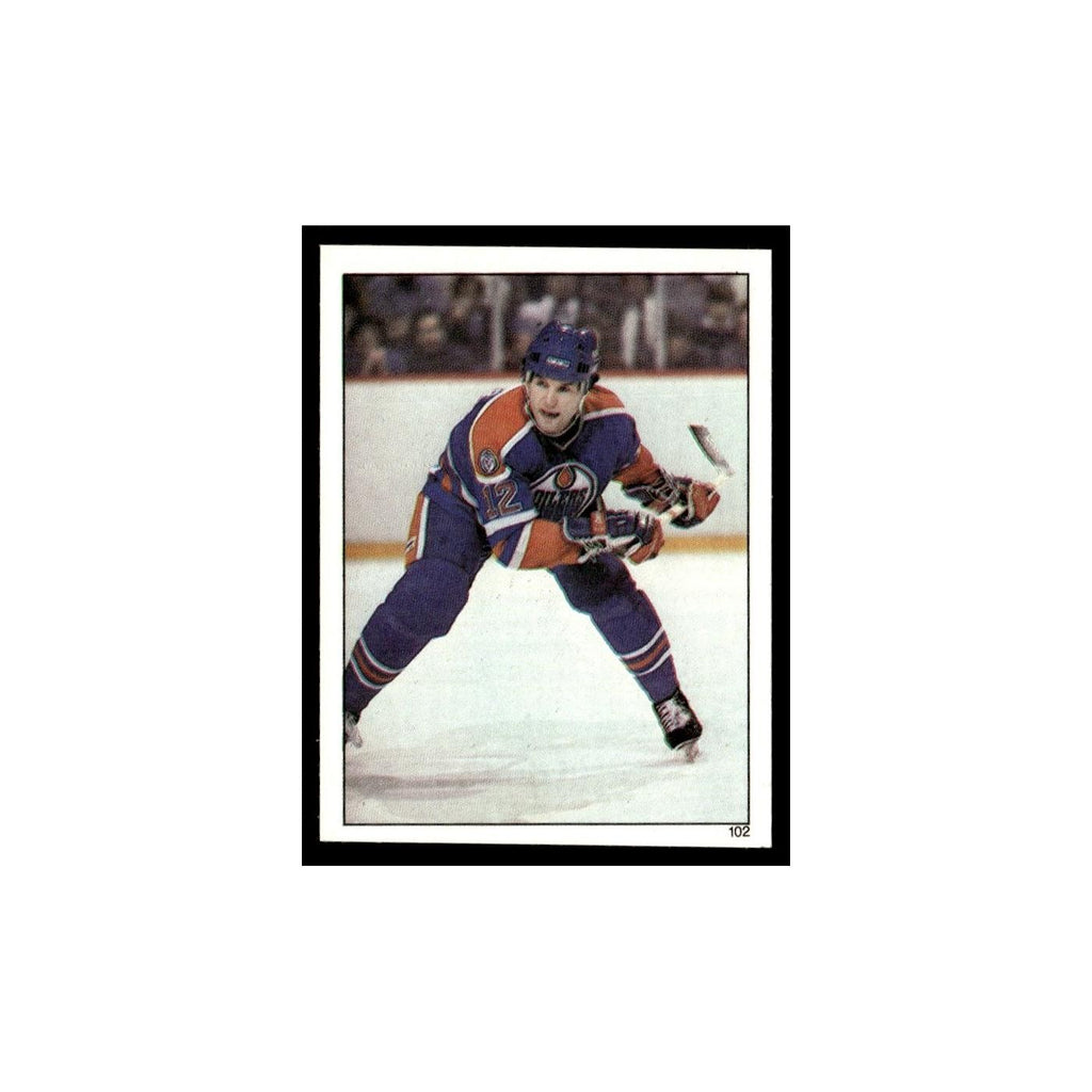 Dave Hunter 1982 Topps Stickers #102 Edmonton Oilers Hockey Card EX