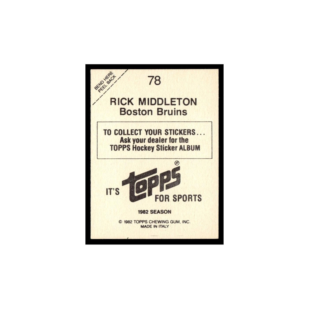 Rick Middleton 1982 Topps Stickers #78 Boston Bruins Hockey Card EX