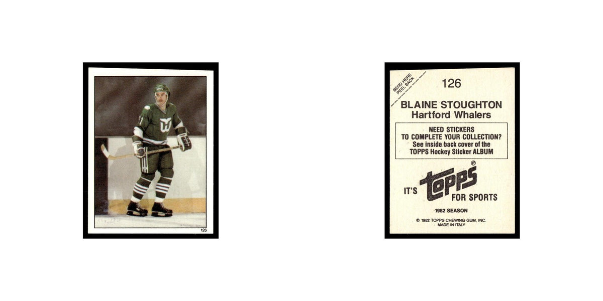 Blaine Stoughton 1982 Topps Stickers #126 Hartford Whalers Hockey Card EX