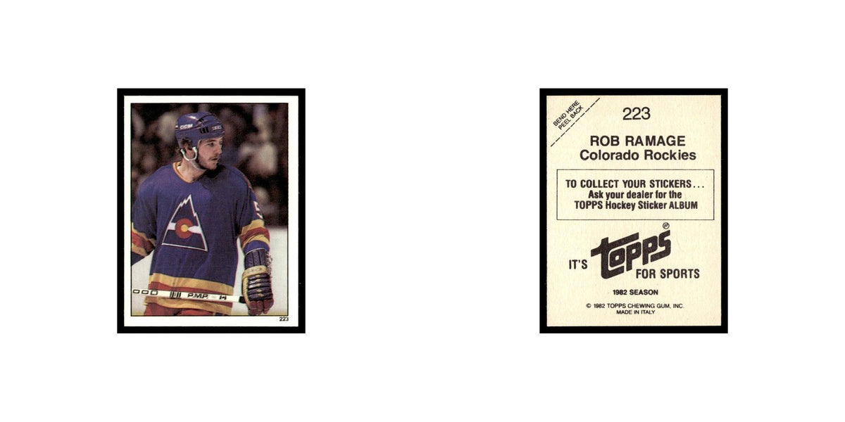 Rob Ramage 1982 Topps Stickers #223 Colorado Rockies Hockey Card EX
