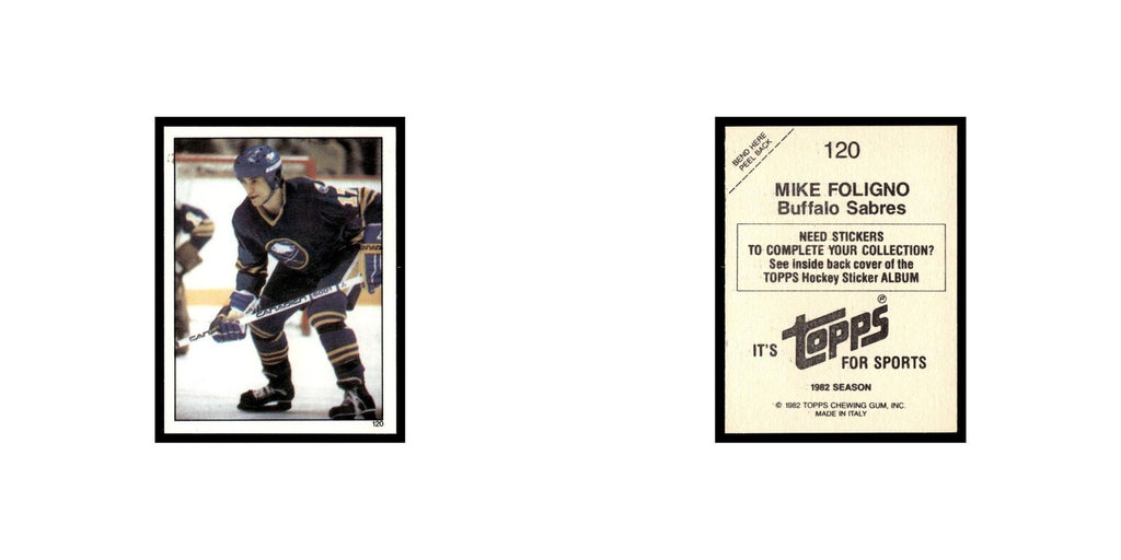 Mike Foligno 1982 Topps Stickers #120 Buffalo Sabres Hockey Card EX