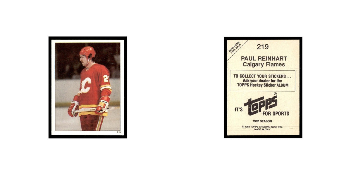 Paul Reinhart 1982 Topps Stickers #219 Calgary Flames Hockey Card EX