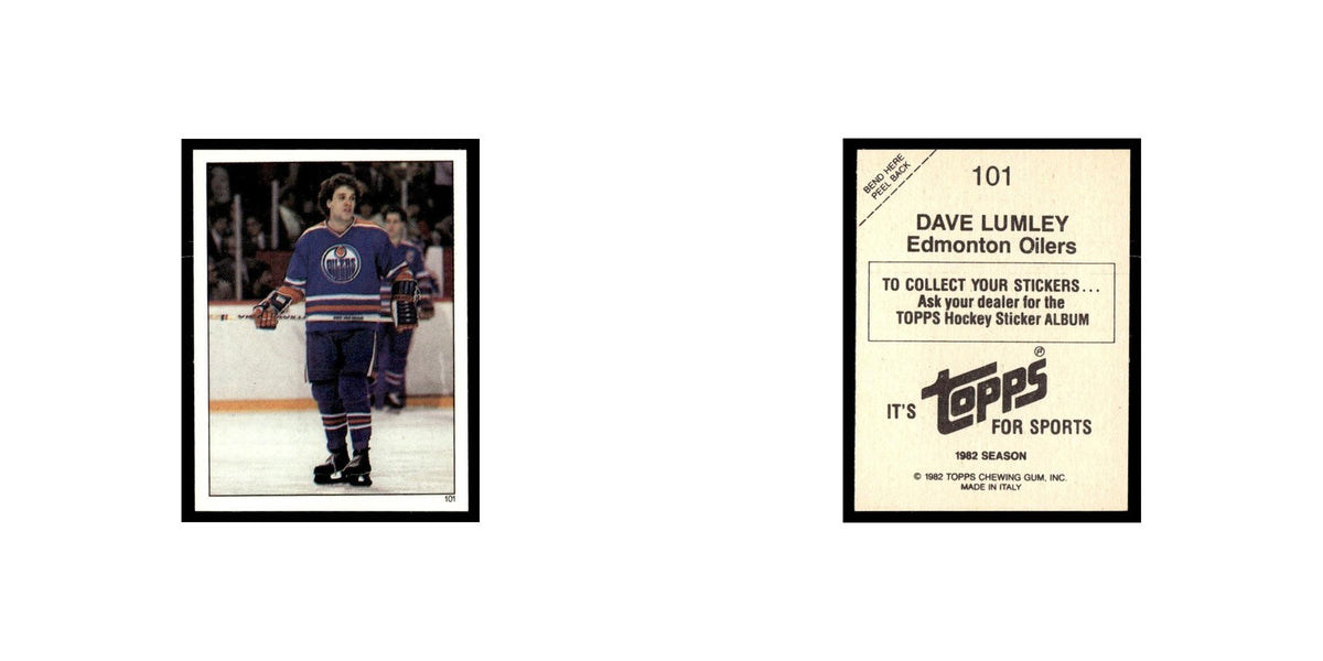 Dave Lumley 1982 Topps Stickers #101 Edmonton Oilers Hockey Card EX
