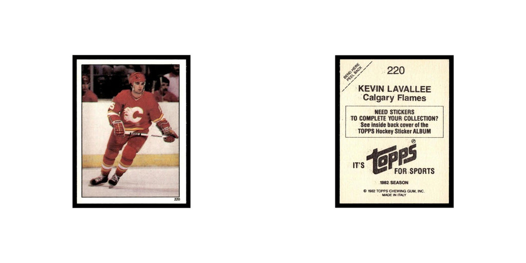 Kevin LaVallee 1982 Topps Stickers #220 Calgary Flames Hockey Card EX