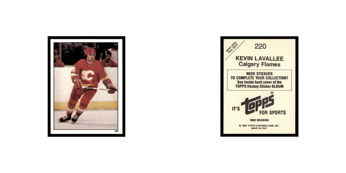 Kevin LaVallee 1982 Topps Stickers #220 Calgary Flames Hockey Card EX