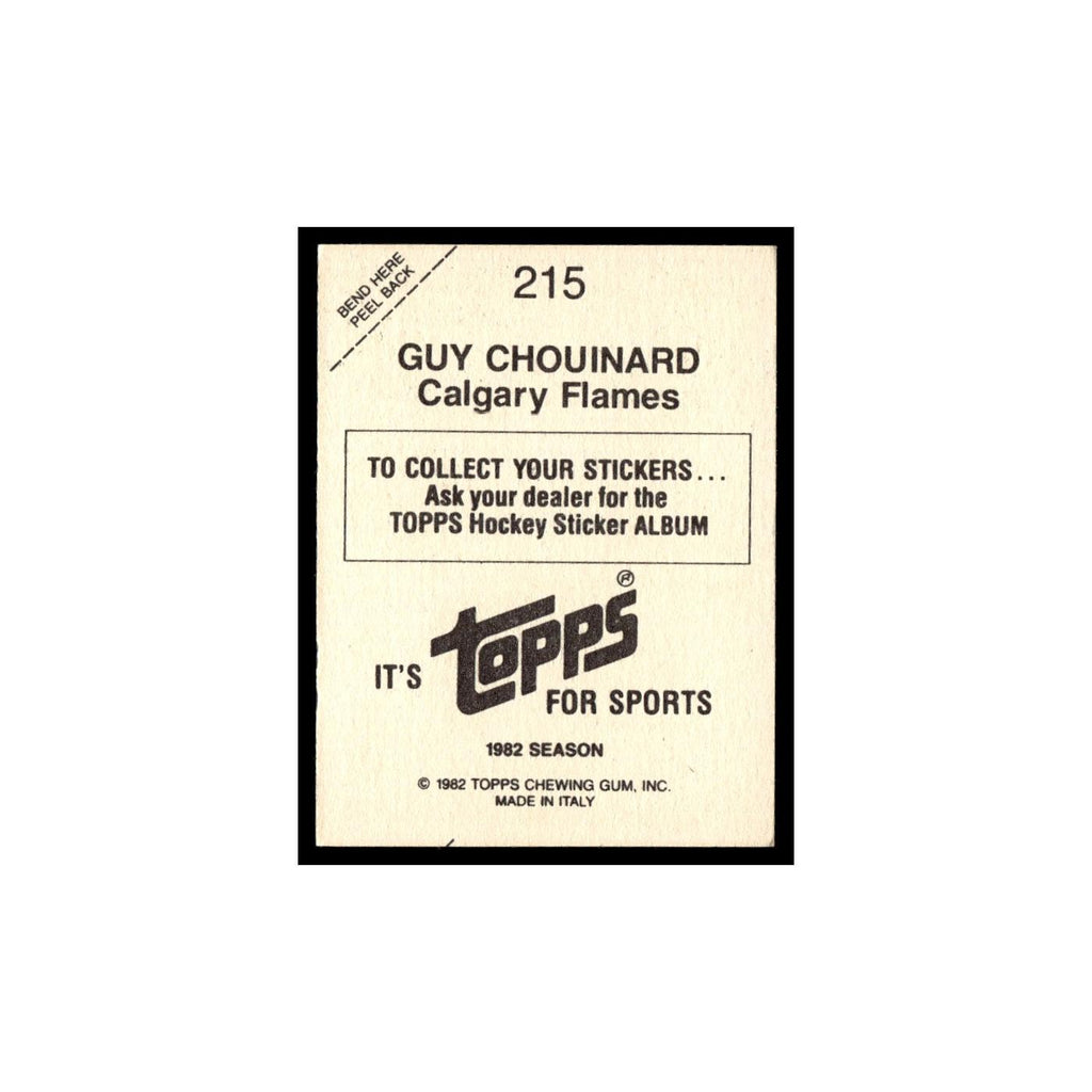 Guy Chouinard 1982 Topps Stickers #215 Calgary Flames Hockey Card EX
