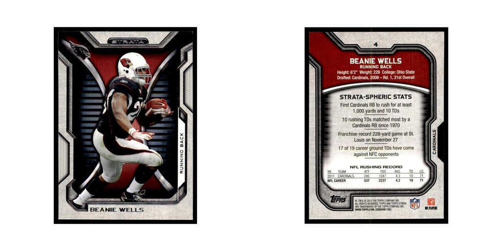 2012 Topps Strata Beanie Wells Football Cards #4