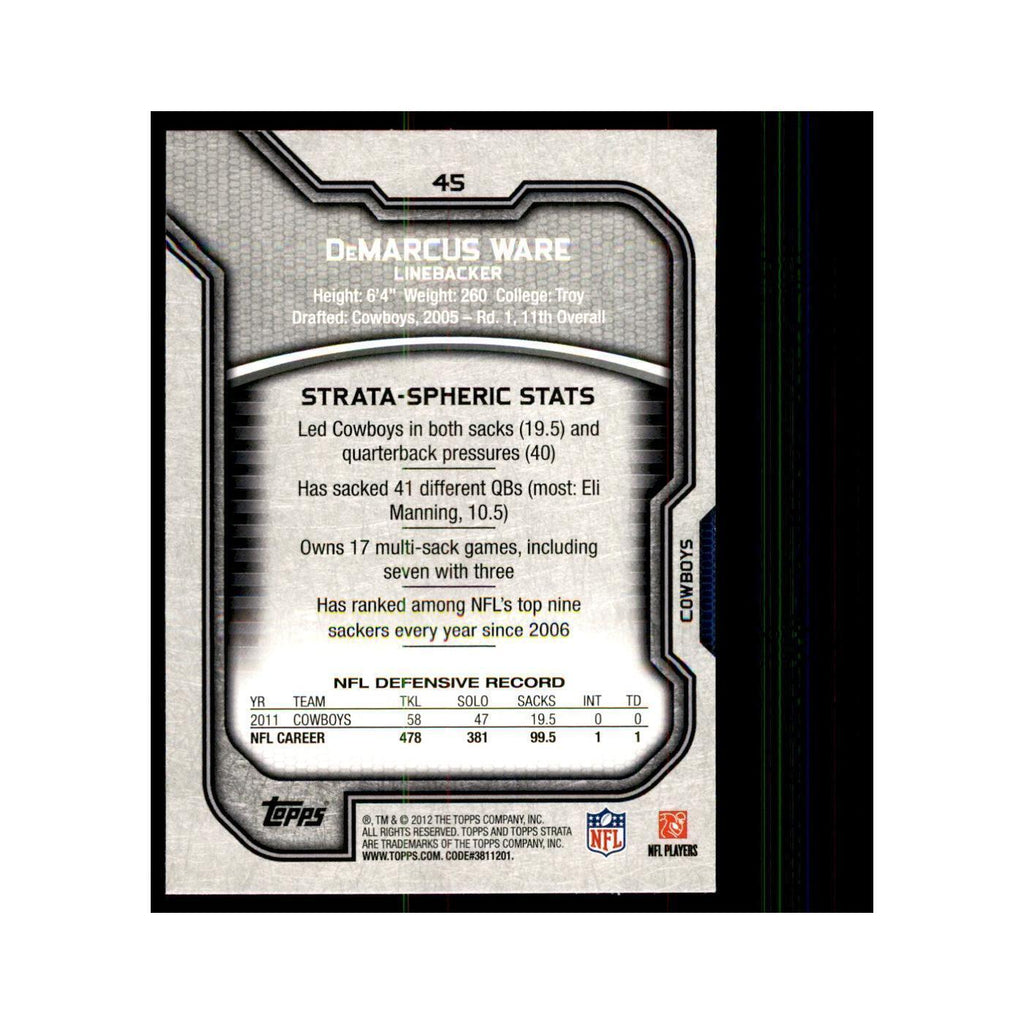 2012 Topps Strata DeMarcus Ware Football Cards #45