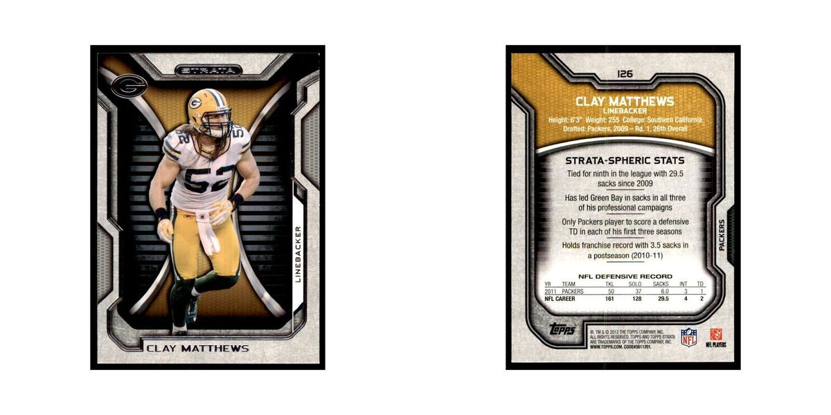 2012 Topps Strata Clay Matthews Football Cards #126