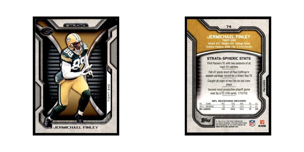 2012 Topps Strata Jermichael Finley Football Cards #74