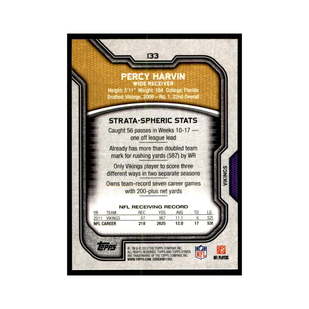 2012 Topps Strata Percy Harvin Football Cards #133