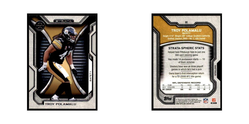 2012 Topps Strata Troy Polamalu Football Cards #111