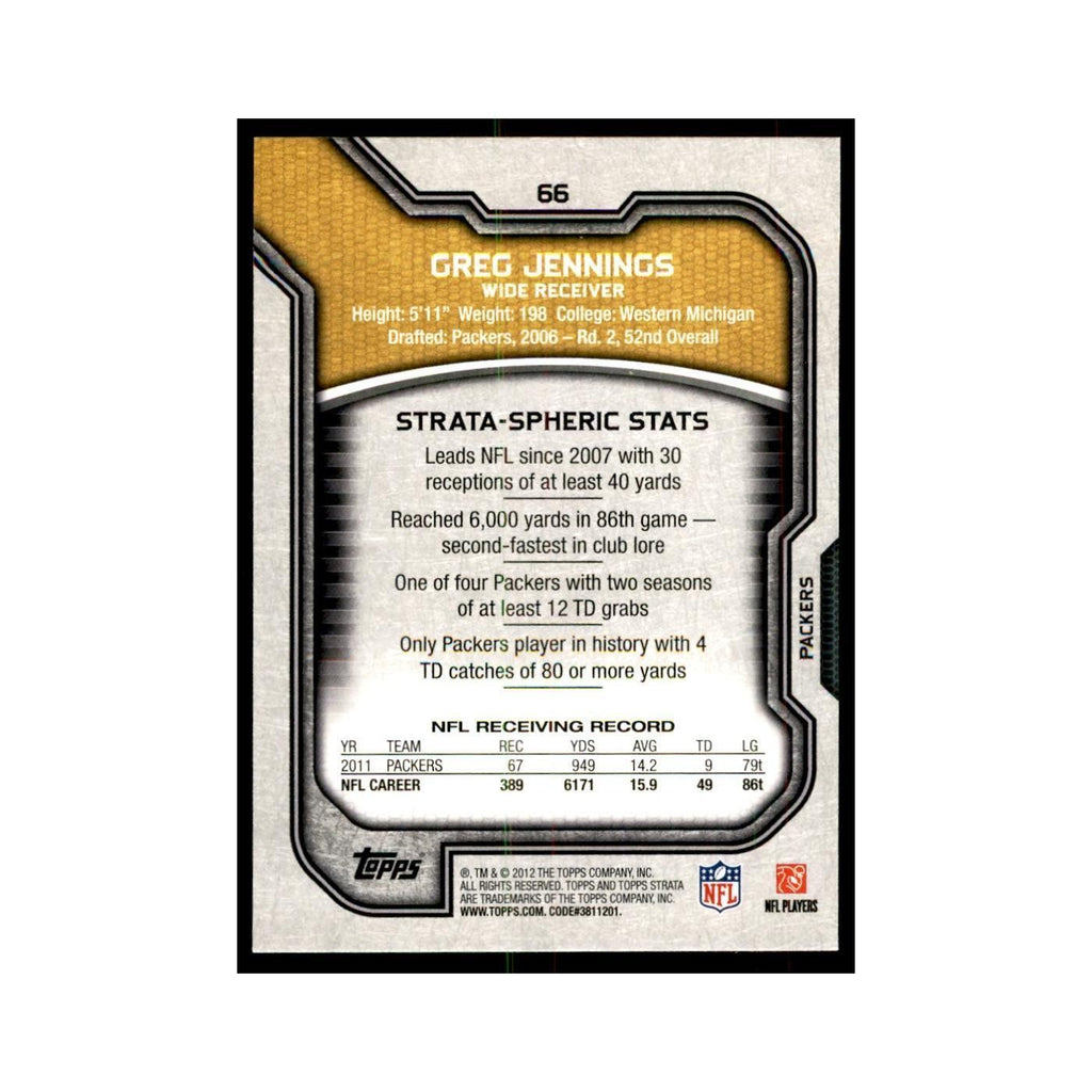 2012 Topps Strata Greg Jennings Football Cards #66