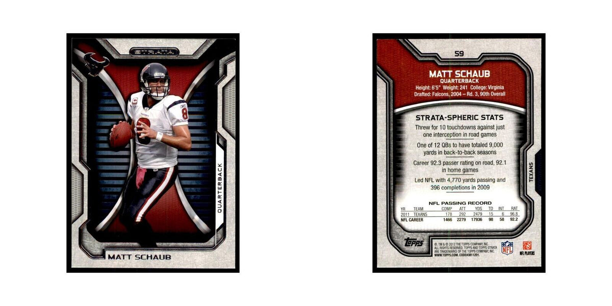 2012 Topps Strata Matt Schaub Football Cards #59
