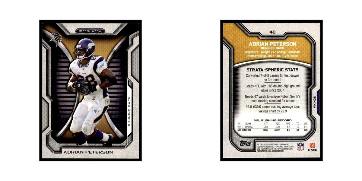 2012 Topps Strata Adrian Peterson Football Cards #40