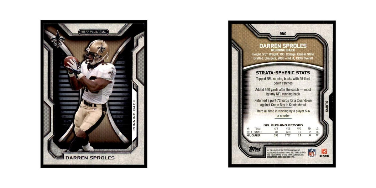 2012 Topps Strata Darren Sproles Football Cards #92