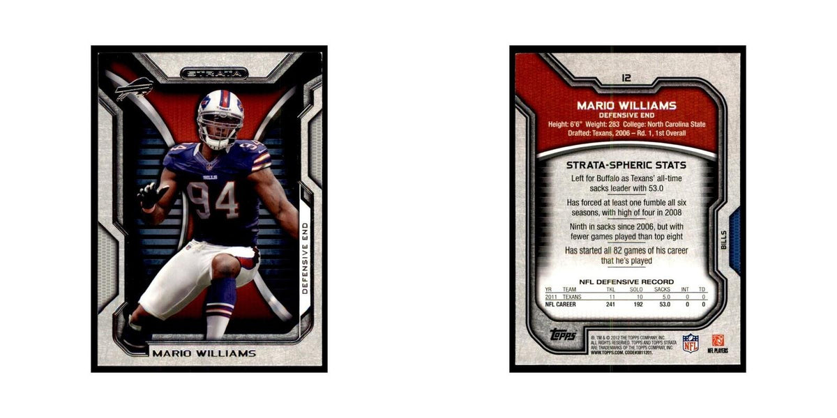 2012 Topps Strata Mario Williams Football Cards #12