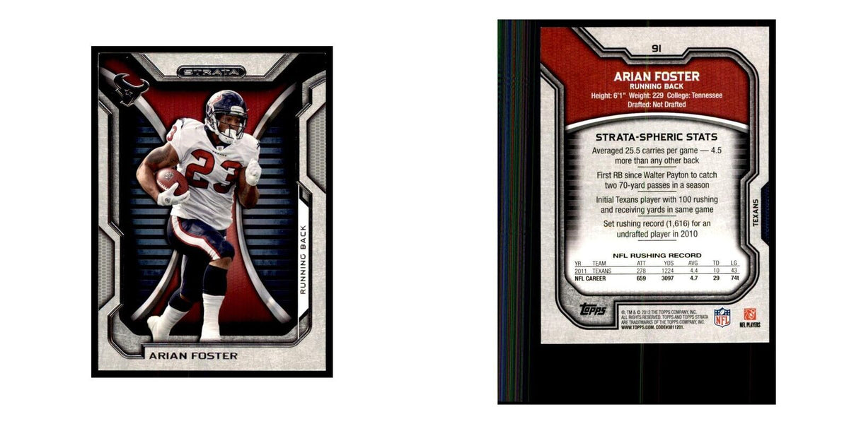2012 Topps Strata Arian Foster Football Cards #91
