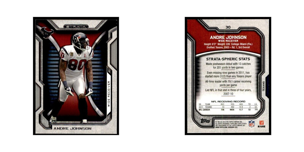 2012 Topps Strata Andre Johnson Football Cards #30