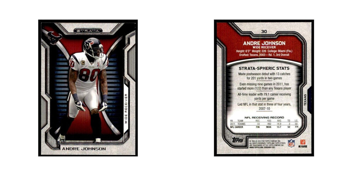 2012 Topps Strata Andre Johnson Football Cards #30
