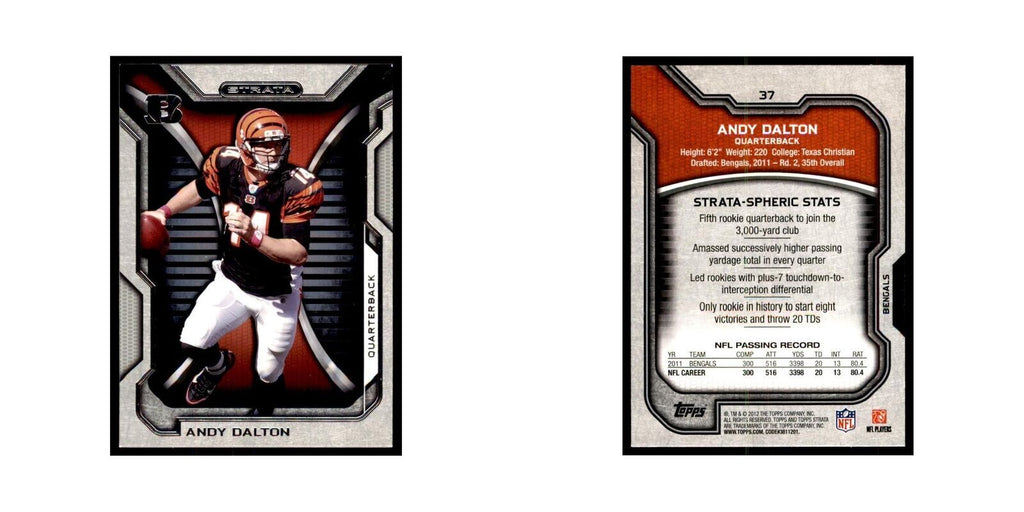 2012 Topps Strata Andy Dalton Football Cards #37