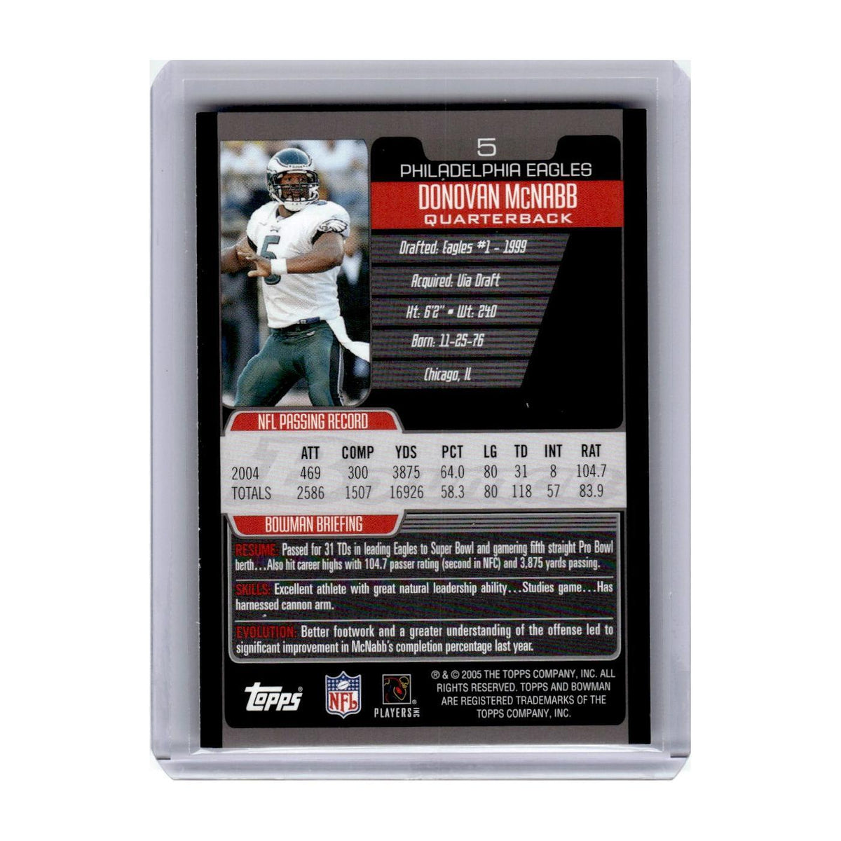 2005 Bowman Donovan McNabb Eagles #5