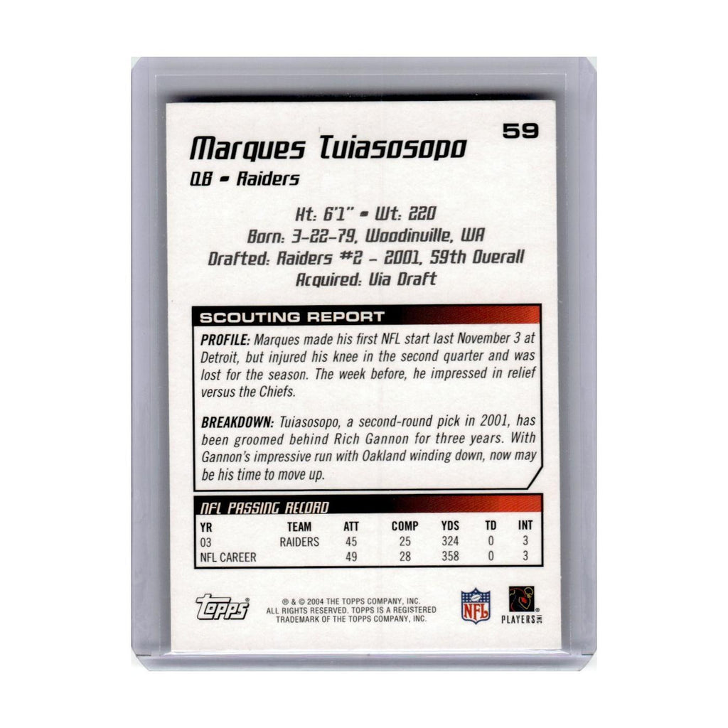 2004 Topps Draft Picks & Prospects Marques Tuiasosopo Raiders #59