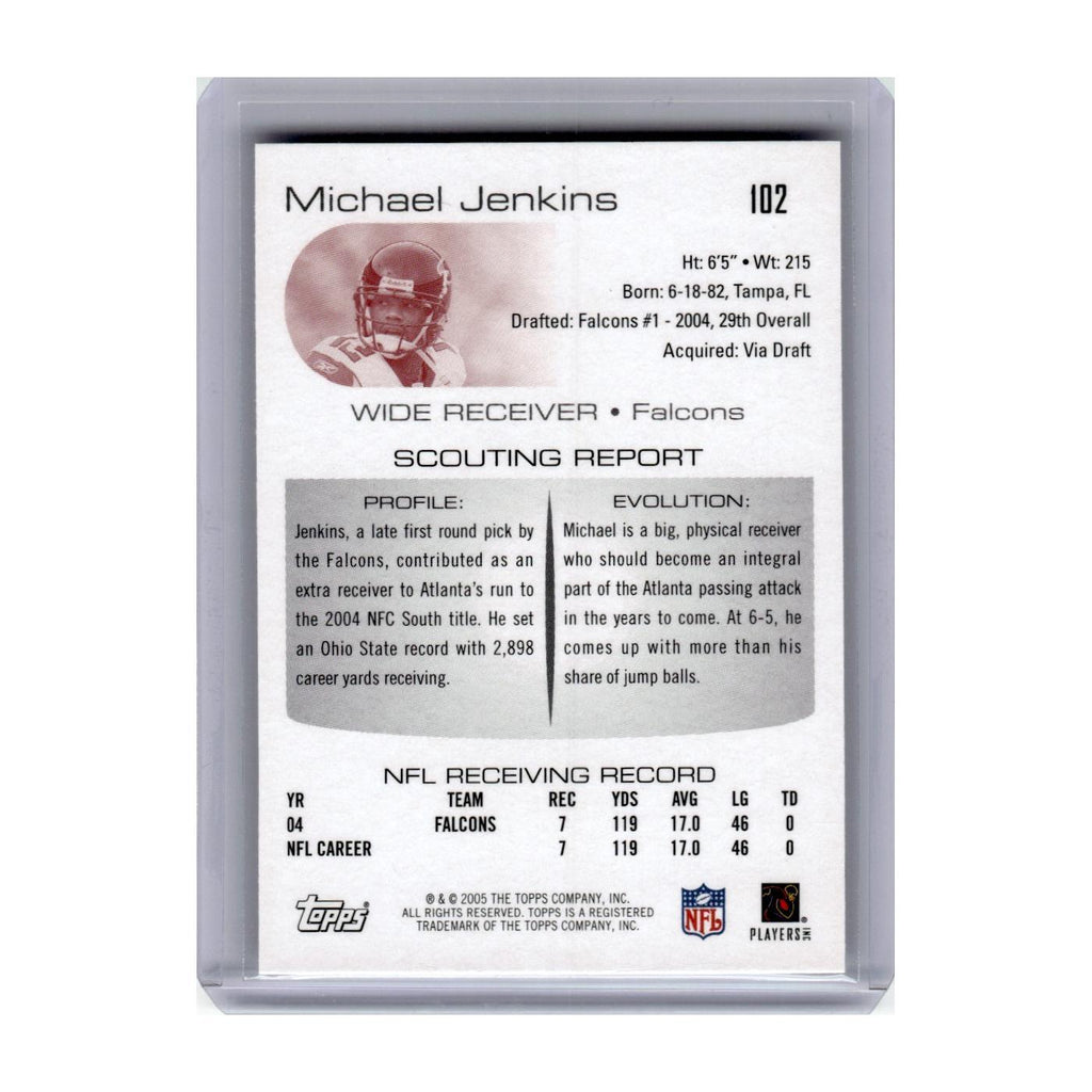 2005 Topps Draft Picks & Prospects Michael Jenkins Falcons #102