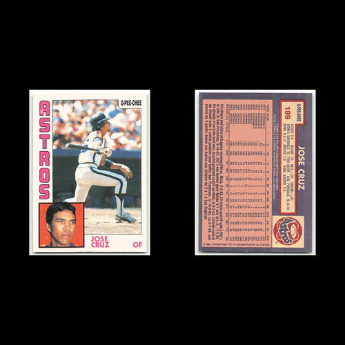 Jose Cruz #189 1984 O-Pee-Chee Houston Astros Baseball Card MLB NM