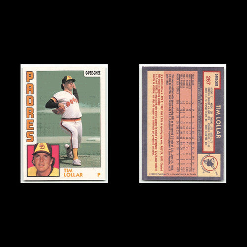 Tim Lollar #267 1984 O-Pee-Chee San Diego Padres Baseball Card MLB NM