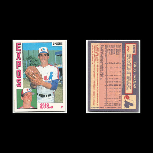 Greg Bargar #292 1984 O-Pee-Chee Montreal Expos Baseball Card MLB NM