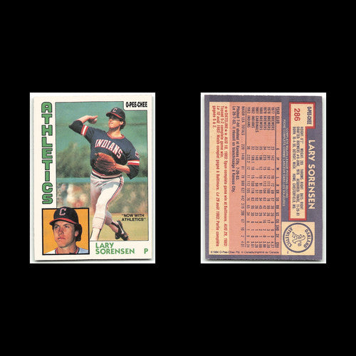 Lary Sorensen #286 1984 O-Pee-Chee Oakland Athletics Baseball Card MLB NM