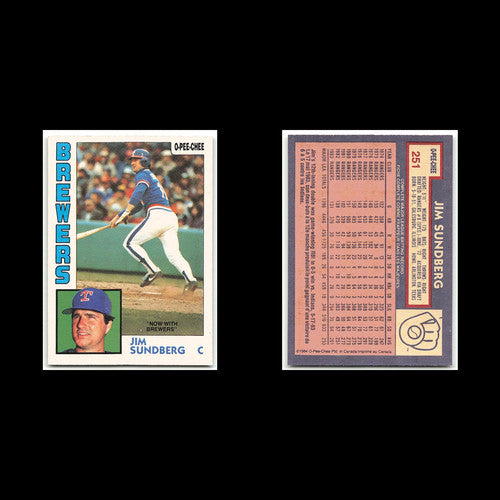 Jim Sundberg #251 1984 O-Pee-Chee Milwaukee Brewers Baseball Card MLB NM