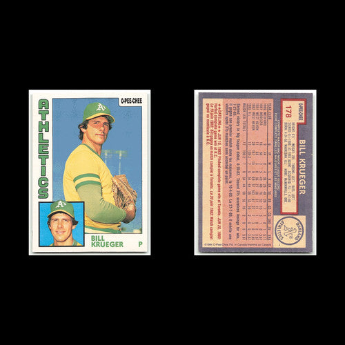 Bill Krueger #178 1984 O-Pee-Chee Oakland Athletics Baseball Card MLB NM