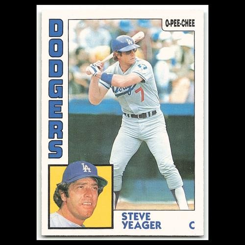 Steve Yeager #252 1984 O-Pee-Chee Los Angeles Dodgers Baseball Card MLB NM