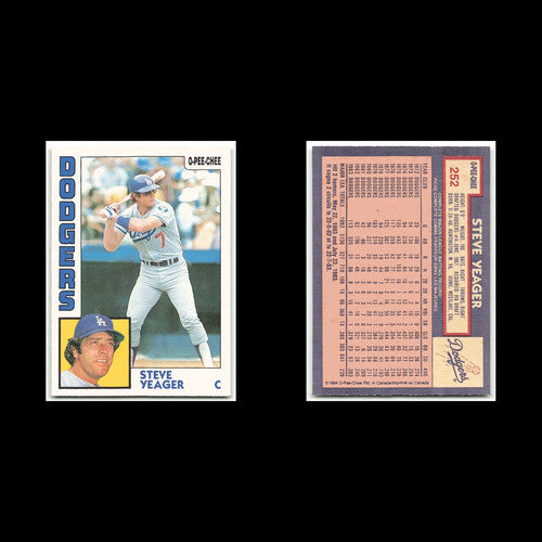 Steve Yeager #252 1984 O-Pee-Chee Los Angeles Dodgers Baseball Card MLB NM