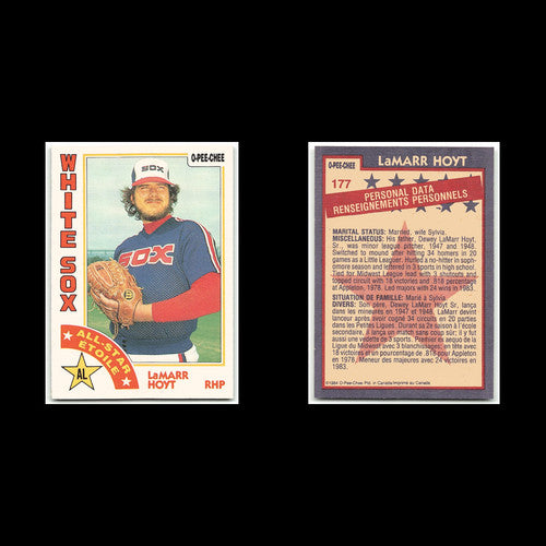 LaMarr Hoyt #177 1984 O-Pee-Chee Chicago White Sox Baseball Card MLB NM