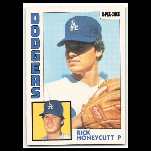 Rick Honeycutt #222 1984 O-Pee-Chee Los Angeles Dodgers Baseball Card MLB NM
