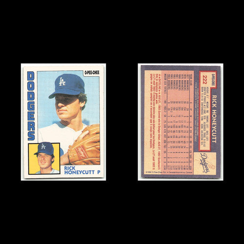 Rick Honeycutt #222 1984 O-Pee-Chee Los Angeles Dodgers Baseball Card MLB NM
